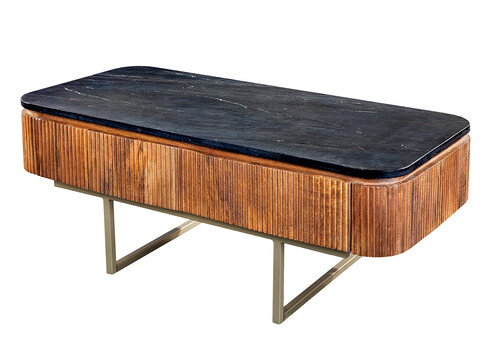 Diivanilaud GATSBY pruun / must marmor, 110x53xH46 cm