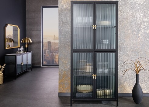 Vitriinkapp AMSTERDAM must, 80x40xH180 cm