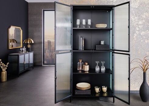 Vitriinkapp AMSTERDAM must, 80x40xH180 cm