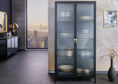 Vitriinkapp AMSTERDAM must, 80x40xH160 cm