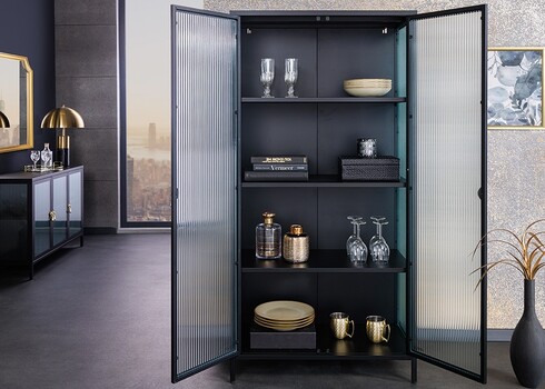 Vitriinkapp AMSTERDAM must, 80x40xH160 cm