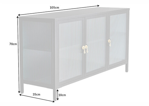 Vitriinkapp AMSTERDAM must, 105x35xH70 cm