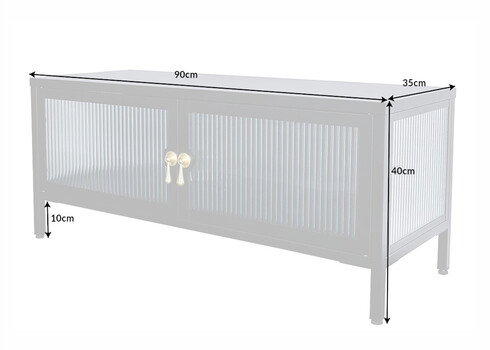 Vitriinkapp AMSTERDAM must, 90x35xH40 cm