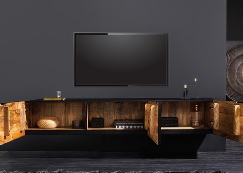 Tv-alus GOLDEN SUNSET must / kuldne, 160x33xH33 cm