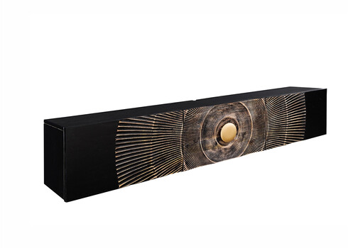 Tv-alus GOLDEN SUNSET must / kuldne, 160x33xH33 cm