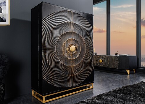 Baarikapp GOLDEN SUNSET must / kuldne, 95x42xH140 cm