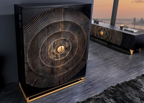 Baarikapp GOLDEN SUNSET must / kuldne, 95x42xH140 cm