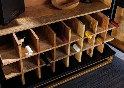 Baarikapp GOLDEN SUNSET must / kuldne, 95x42xH140 cm