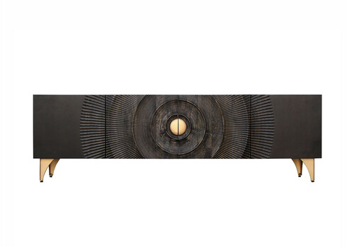 Tv-alus GOLDEN SUNSET must / kuldne, 180x40xH55 cm