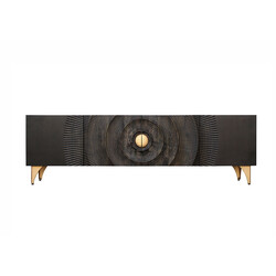 Tv-alus GOLDEN SUNSET must / kuldne, 180x40xH55 cm