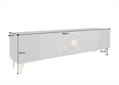 Tv-alus GOLDEN SUNSET must / kuldne, 180x40xH55 cm