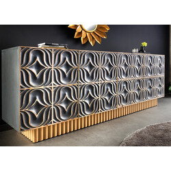 Kummut PIAZZA sinakashall / kuldne, 177x38xH75 cm