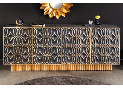 Kummut PIAZZA sinakashall / kuldne, 177x38xH75 cm