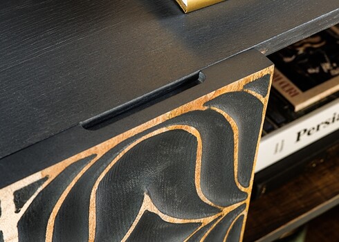 Kummut PIAZZA sinakashall / kuldne, 177x38xH75 cm