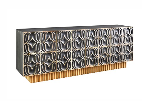 Kummut PIAZZA sinakashall / kuldne, 177x38xH75 cm