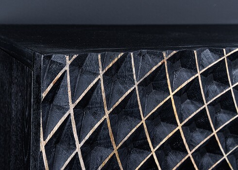 Kummut ILLUSION must / kuldne, 177x38xH76 cm