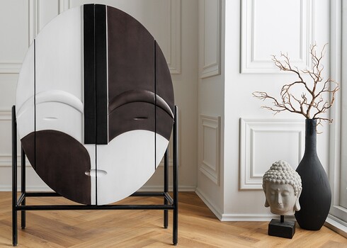 Kapp VOODOO pruun / valge, 84x38xH120 cm