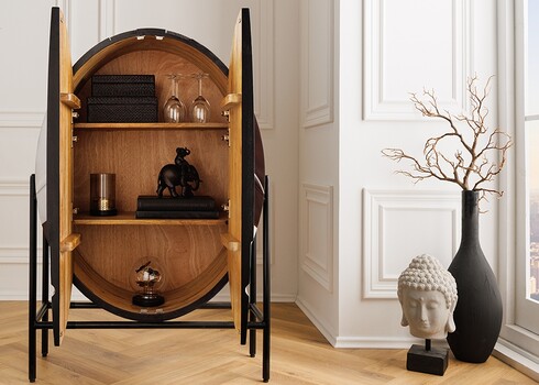 Kapp VOODOO pruun / valge, 84x38xH120 cm