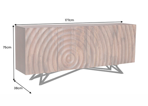 Kummut ZEN pruun, 177x38xH75 cm