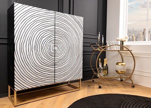 Kapp ZEN valge / must, 100x38xH120 cm