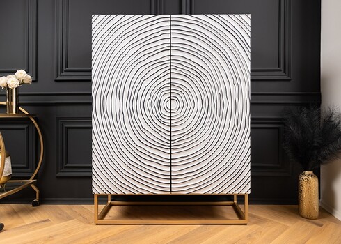 Kapp ZEN valge / must, 100x38xH120 cm