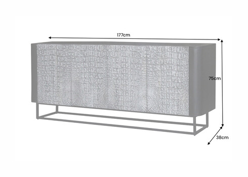 Kapp CROCO hall / must, 177x38xH75 cm