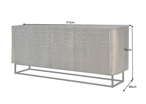 Kummut CROCO pruun / must, 177x38xH75 cm