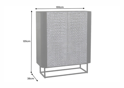 Kapp CROCO pruun / must, 100x38xH120 cm