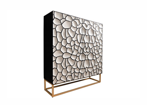 Kapp VULCANO valge / must, 100x38xH120 cm