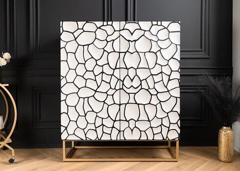 Kapp VULCANO valge / must, 100x38xH120 cm