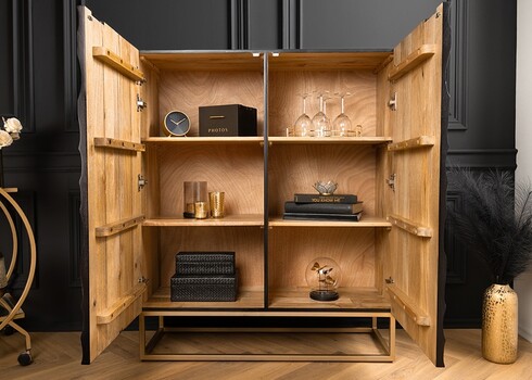 Kapp VULCANO valge / must, 100x38xH120 cm