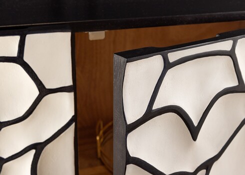 Kapp VULCANO valge / must, 100x38xH120 cm