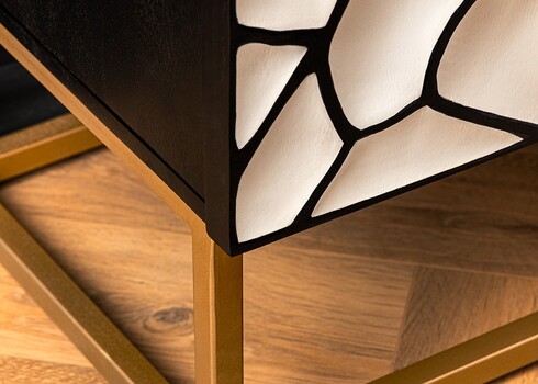 Kapp VULCANO valge / must, 100x38xH120 cm