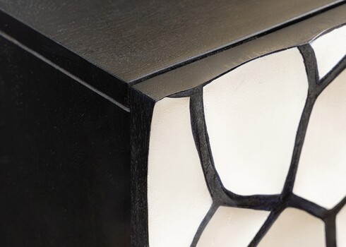 Kummut VULCANO must / valge, 177x38xH75 cm