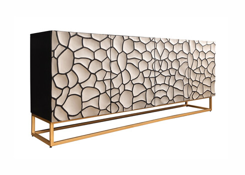Kummut VULCANO must / valge, 177x38xH75 cm