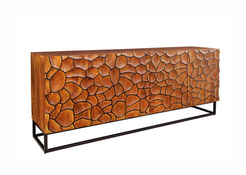 Kummut VULCANO pruun / must, 177x38xH75 cm