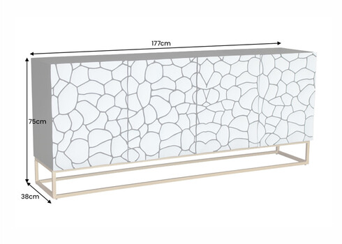 Kummut VULCANO pruun / must, 177x38xH75 cm