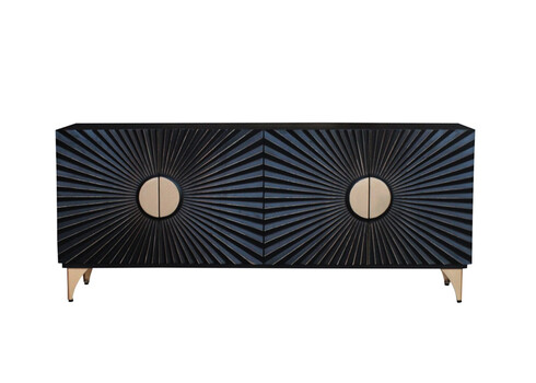 Kummut SOLARIS must / kuldne, 177x38xH75 cm