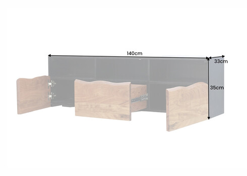 Tv-alus ORGANIC ARTWORK akaatsia, 140x33xH35 cm