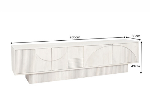 Kummut ART DECO hele puit, 200x38xH49 cm