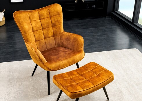 Tugitool SCANDINAVIA kollane, 72x77xH99 cm