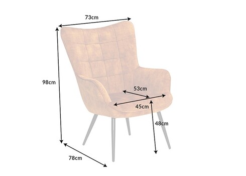 Tugitool SCANDINAVIA kollane, 72x77xH99 cm