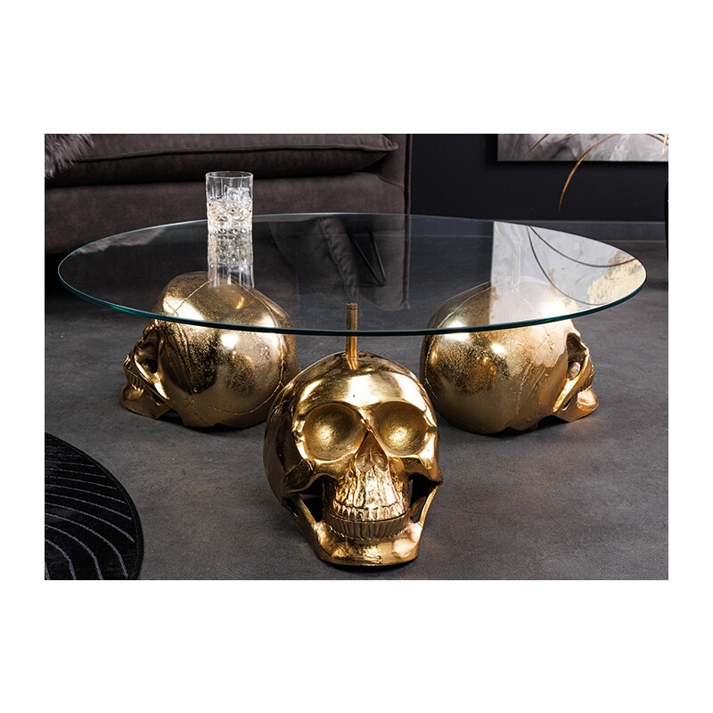 Abilaud SKULL klaas / kuldne, D90xH33 cm