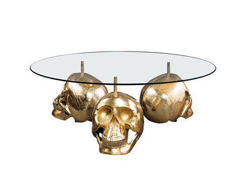 Abilaud SKULL klaas / kuldne, D90xH33 cm
