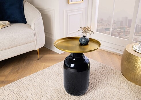 Abilaud ELEGANCIA must / kuldne, D40xH50 cm