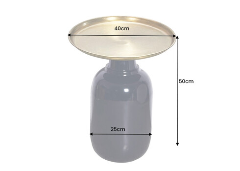 Abilaud ELEGANCIA must / kuldne, D40xH50 cm