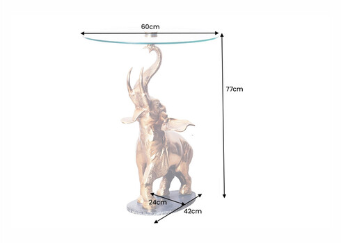 Abilaud ELEPHANT kuldne, D60xH75 cm