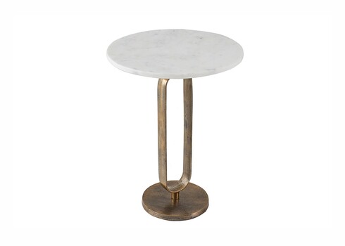 Abilaud ELEGANCE valge marmor / kuldne, D45xH60 cm