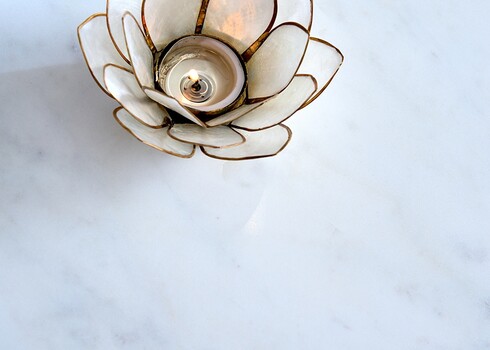 Abilaud ELEGANCE valge marmor / kuldne, D45xH60 cm