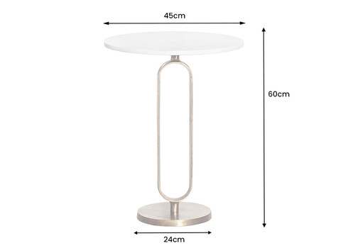 Abilaud ELEGANCE valge marmor / kuldne, D45xH60 cm